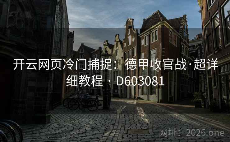 开云网页冷门捕捉：德甲收官战·超详细教程 · D603081