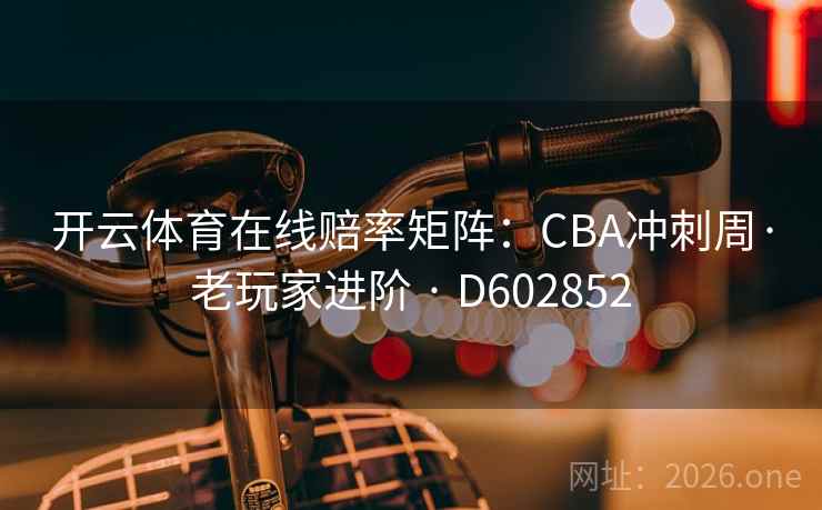 开云体育在线赔率矩阵:CBA冲刺周·老玩家进阶 · D602852 第2张 开云体育在线赔率矩阵:CBA冲刺周·老玩家进阶 · D602852 第2张