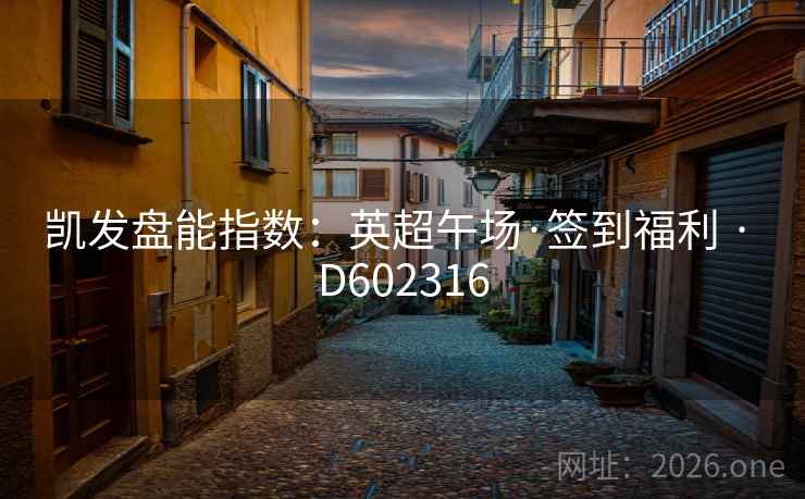 凯发盘能指数：英超午场·签到福利 · D602316  第2张